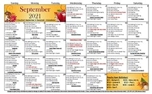 September Memory Care Calendar